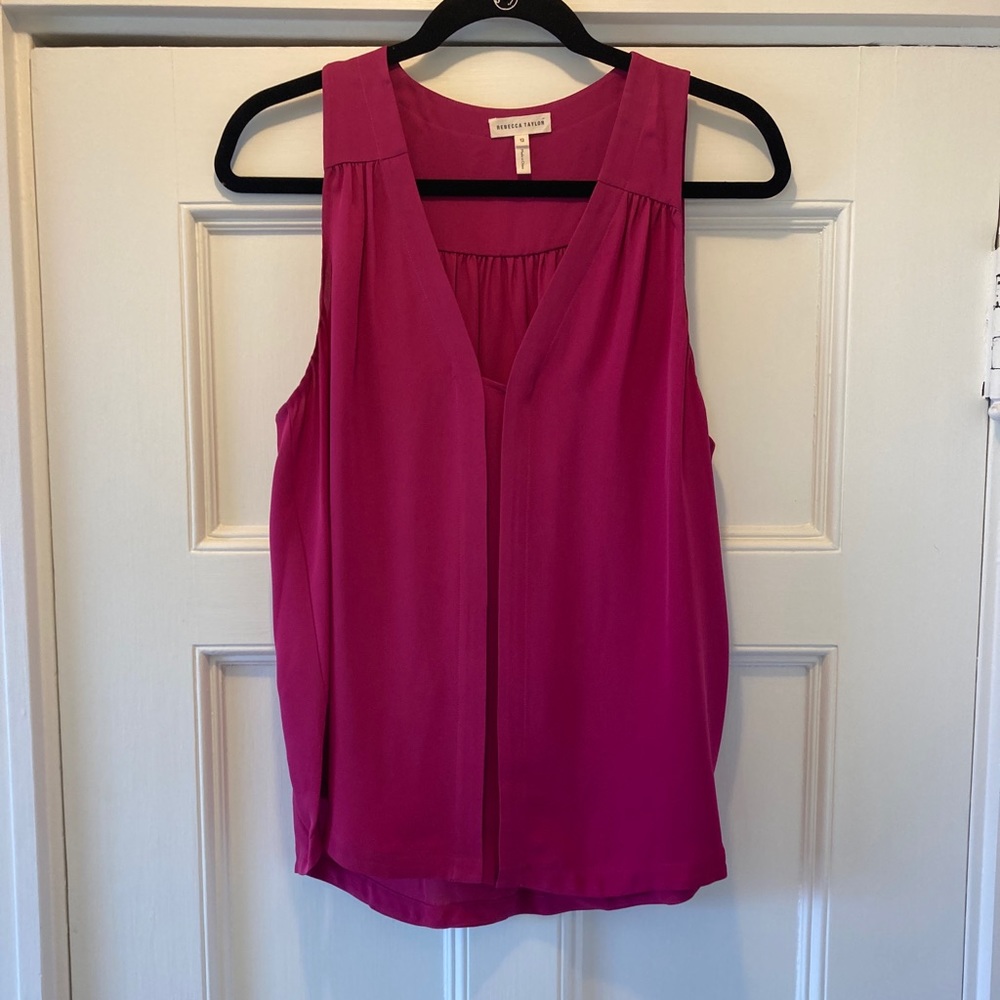 Sz 10, Rebecca Taylor magenta silk tank